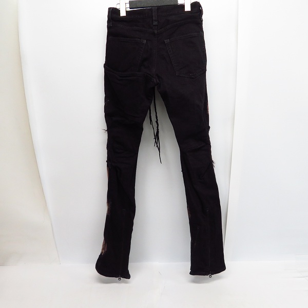 実際に弊社で買取させて頂いたIFSIXWASNINE/イフシックスワズナイン レースアップ/ダメージ加工 デニムパンツ ブラック LU-STRIPE/SBCM-009F/30の画像 1枚目