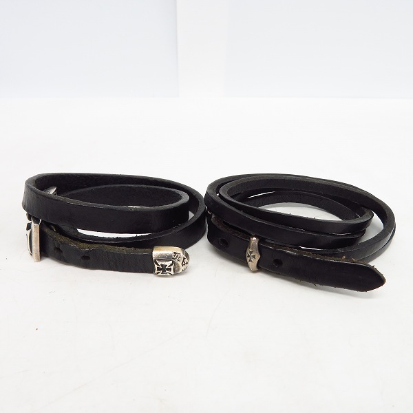実際に弊社で買取させて頂いたDEAL DESIGN/ディールデザイン レザー S.C.B ブレス 2点セットの画像 2枚目