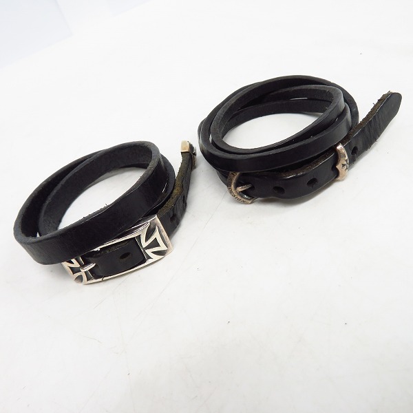 実際に弊社で買取させて頂いたDEAL DESIGN/ディールデザイン レザー S.C.B ブレス 2点セット