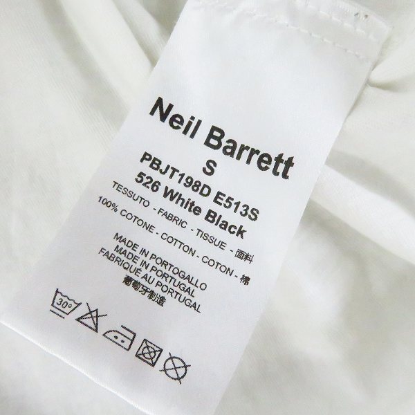 実際に弊社で買取させて頂いたNEIL Barrett/ニールバレット サンダー プリント 半袖 Tシャツ/Sの画像 3枚目