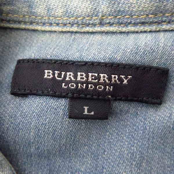 実際に弊社で買取させて頂いたBURBERRY LONDON/バーバリー スウェット地デニムウェスタンシャツ/Lの画像 2枚目