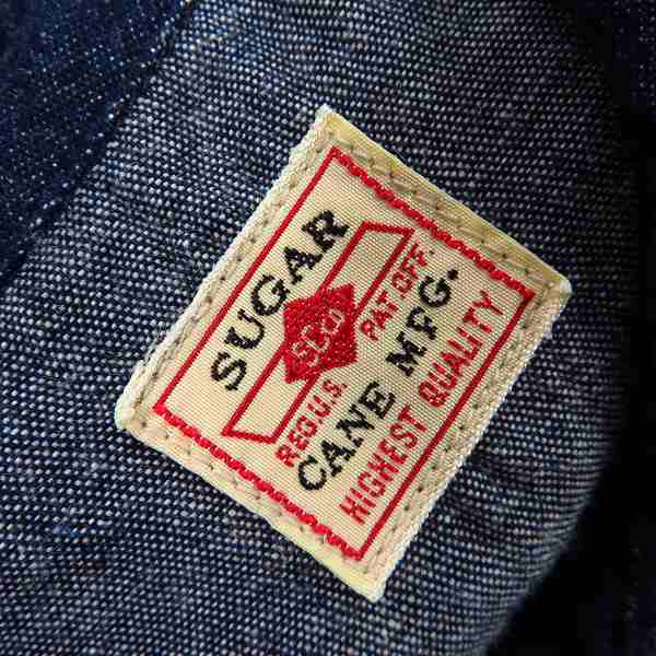 実際に弊社で買取させて頂いたSUGAR CANE/シュガーケーン チェーン刺繍 ロングスリーブ/長袖 デニムワークシャツ SC26730 Size：Lの画像 2枚目