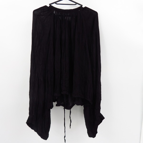 実際に弊社で買取させて頂いたANN DEMEULEMEESTER/アンドゥムルメステール ノーカラー ギャザーデザイン ブラウス/38の画像 1枚目