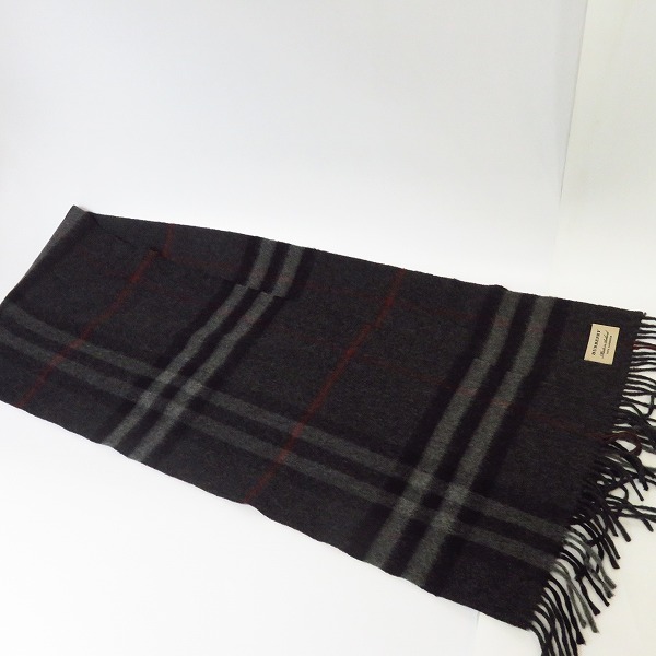 実際に弊社で買取させて頂いたBURBERRY/バーバリー チェック カシミヤ マフラー/ストールの画像 3枚目