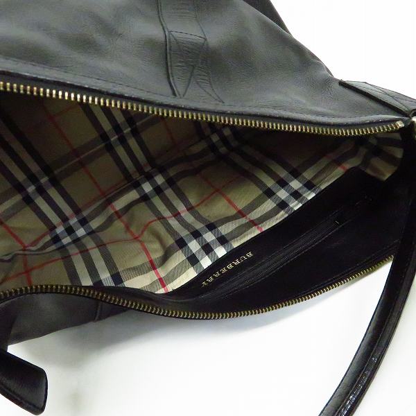 実際に弊社で買取させて頂いたBURBERRY/バーバリー ショルダーバック レザー 裏地チェックの画像 3枚目