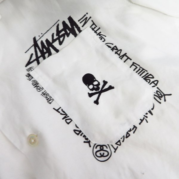 実際に弊社で買取させて頂いたMASTERMIND×Stussy/マスターマインド×ステューシー 開襟シャツ/Mの画像 3枚目