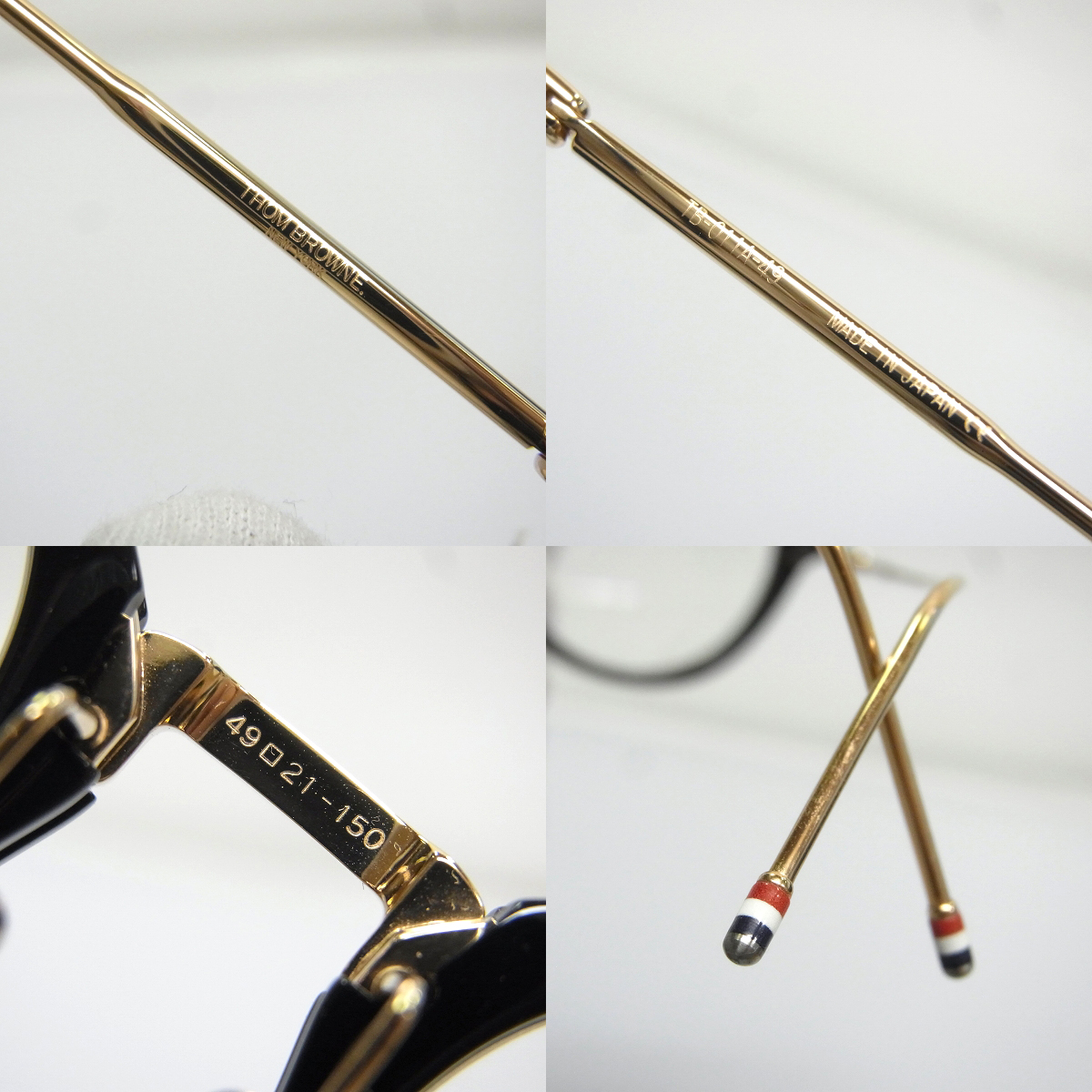 実際に弊社で買取させて頂いたTHOM BROWNE/トムブラウン 眼鏡/メガネフレーム TB-011A-49の画像 6枚目