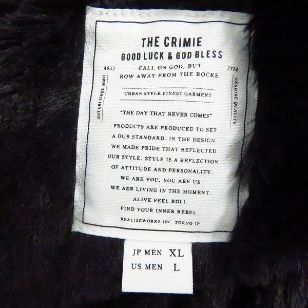 実際に弊社で買取させて頂いた【ボタン欠品】CRIMIE/クライミー ジャケット ALPACA AWARD JACKET メンズ C1H5-JK03  XLの画像 2枚目
