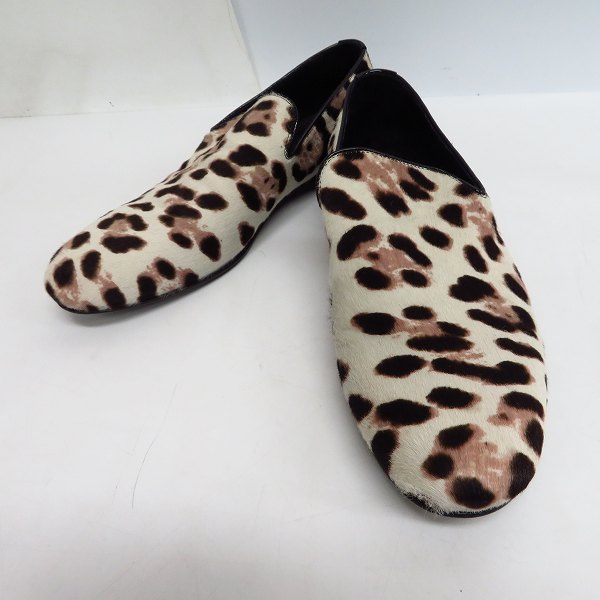実際に弊社で買取させて頂いたJIMMY CHOO/ジミーチュウ ヒョウ柄 ハラコ スリッポン/43