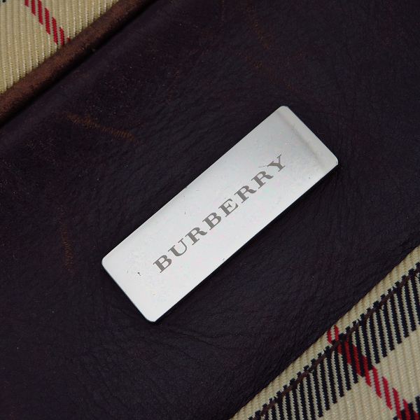 実際に弊社で買取させて頂いたBURBERRY/バーバリー チェック柄 レザー切替 ハンドバッグの画像 3枚目