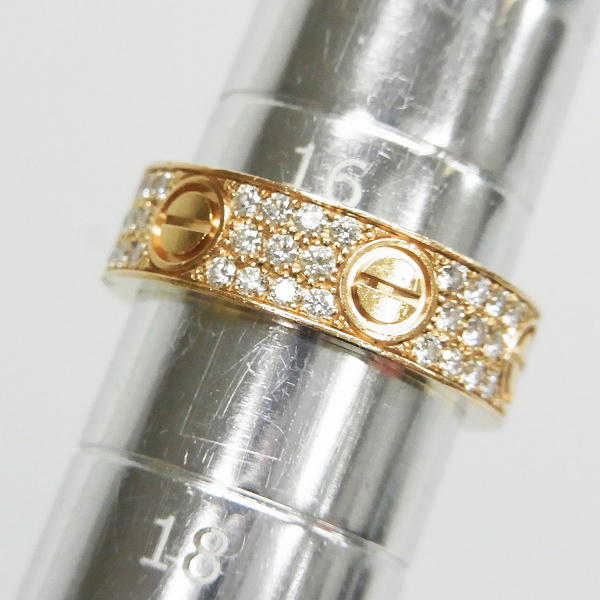 実際に弊社で買取させて頂いた【定価77万】Cartier/カルティエ 750PG ラブリング フルパヴェダイヤ  ピンクゴールド #57 約17号の画像 7枚目