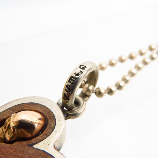 実際に弊社で買取させて頂いたSTANLEY GUESS/スタンリーゲス ハートウッドインレイド ペンダントの画像 3枚目