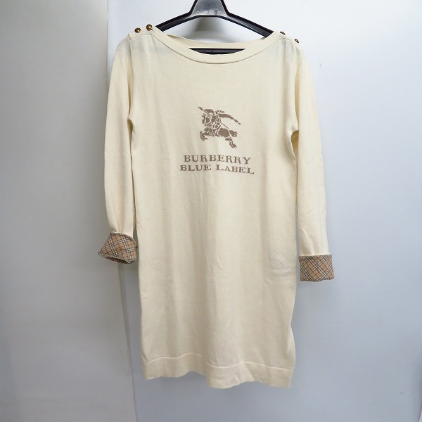 実際に弊社で買取させて頂いたBURBERRY LONDON BLUE LABEL/バーバリーロンドン ブルーレーベル ロゴ ニットワンピース/38