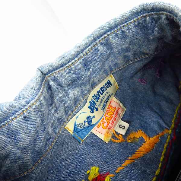 実際に弊社で買取させて頂いたSUGAR CANE/シュガーケーン JOHN SEVERSON SUN SURF/ジョンセバーソン サンサーフ 刺繍 デニムシャツ JS22751 Size：S の画像 6枚目