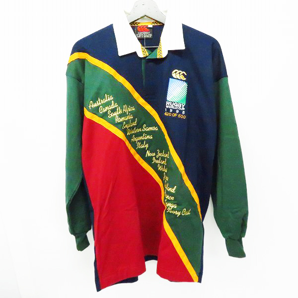 実際に弊社で買取させて頂いた【証明書付き】CANTERBURY/カンタベリー ラグビーワールドカップ 1995年 ラガーシャツ L 420/500