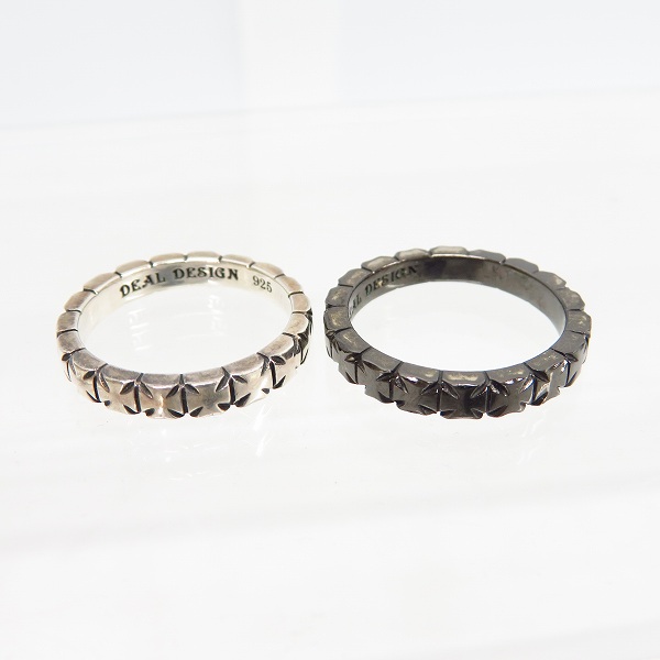 実際に弊社で買取させて頂いたDEAL DESIGN/ディールデザイン マイクロクロスリング SV/BK 15号 2点セットの画像 1枚目