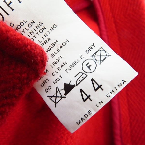 実際に弊社で買取させて頂いたEDIFICE/エディフィス ウール混 ダッフルコート レッド/赤 Size：44の画像 3枚目