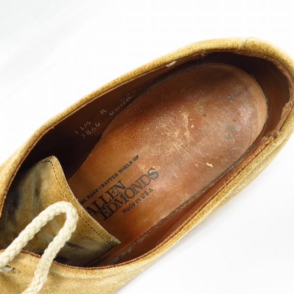 実際に弊社で買取させて頂いたAllen Edmonds/アレンエドモンズ スエード プレーントゥレザーシューズ/11.5の画像 4枚目