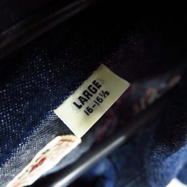 実際に弊社で買取させて頂いたSUGAR CANE/シュガーケーン チェーン刺繍 ロングスリーブ/長袖 デニムワークシャツ SC26730 Size：Lの画像 3枚目