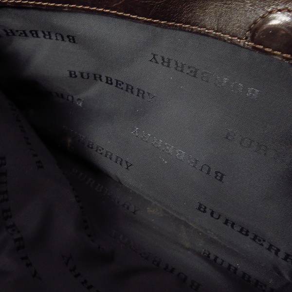 実際に弊社で買取させて頂いたBURBERRY/バーバリー チェック柄 レザー切替 ハンドバッグの画像 7枚目