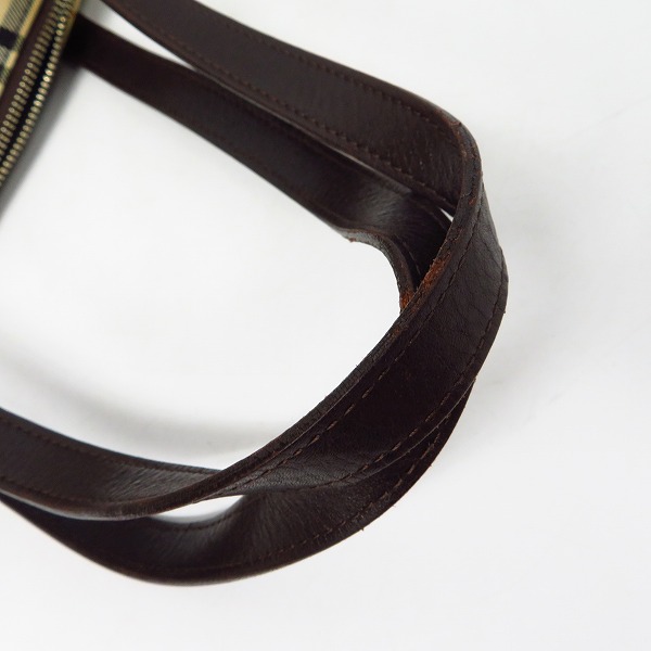 実際に弊社で買取させて頂いたBURBERRY/バーバリー チェック柄 レザー切替 ハンドバッグの画像 6枚目