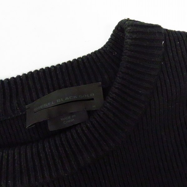 実際に弊社で買取させて頂いたDIESEL BLACK GOLD/ディーゼル ブラック ゴールド ボーダー柄ニット Mの画像 6枚目