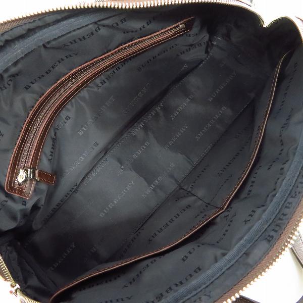実際に弊社で買取させて頂いたBURBERRY/バーバリー チェック柄 レザー切替 ハンドバッグの画像 4枚目