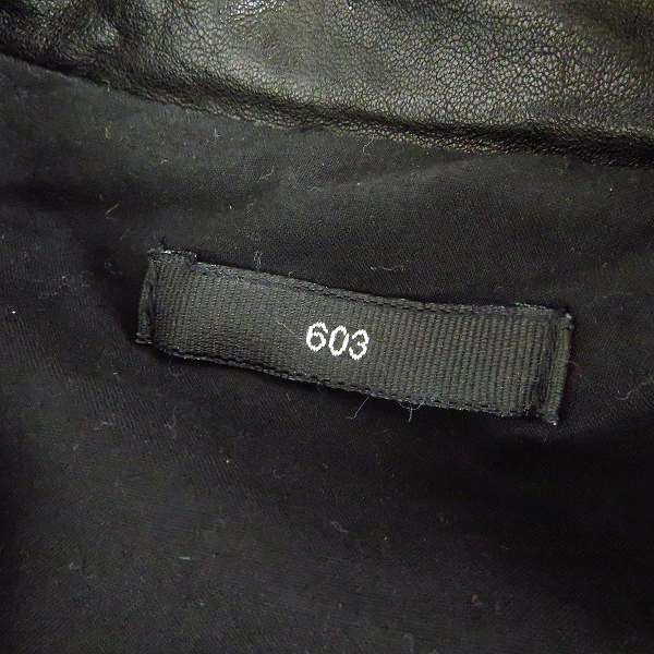 実際に弊社で買取させて頂いた603/ロクマルサン MIDWEST/ミッドウェスト 羊革/ラムレザー ダブルライダースジャケット/Sの画像 2枚目