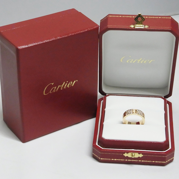 実際に弊社で買取させて頂いた【定価77万】Cartier/カルティエ 750PG ラブリング フルパヴェダイヤ  ピンクゴールド #57 約17号の画像 8枚目