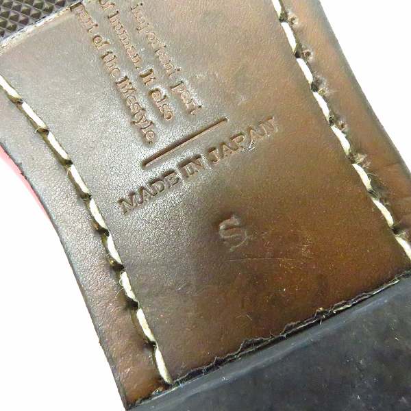 実際に弊社で買取させて頂いたBACKBONE/バックボーン レザー レッド サイドゴア ブーツ/Sの画像 5枚目