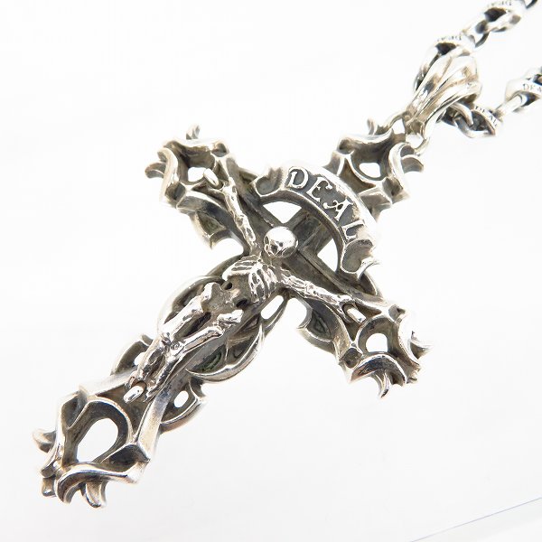 実際に弊社で買取させて頂いたDEAL DESIGN/ディールデザイン ゴッドリバイブ スカル クロススパイラル フラッグ チェーン ネックレス