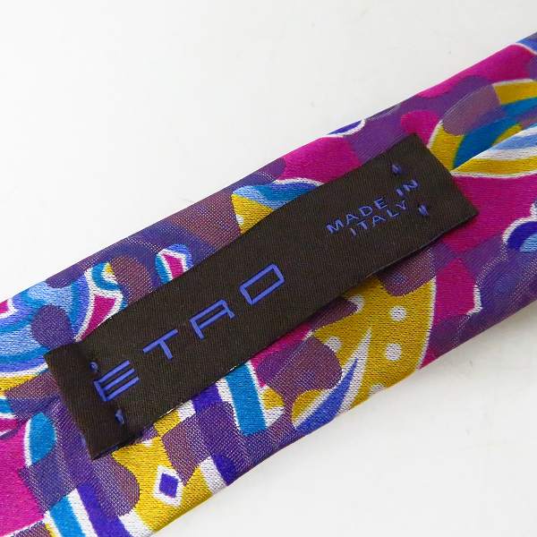 実際に弊社で買取させて頂いたETRO/エトロ ペイズリー×パズル総柄シルクネクタイの画像 1枚目