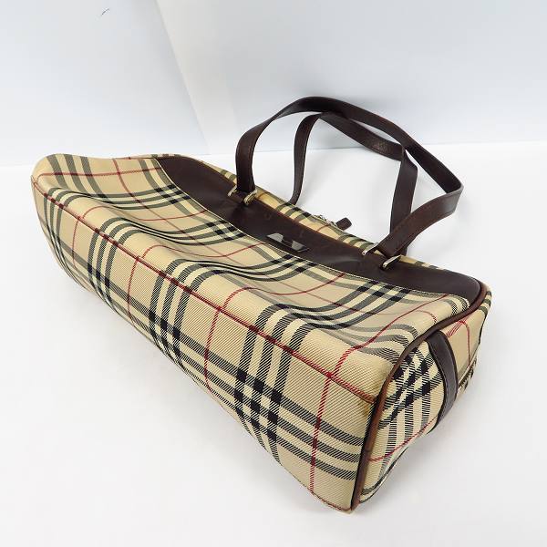 実際に弊社で買取させて頂いたBURBERRY/バーバリー チェック柄 レザー切替 ハンドバッグの画像 2枚目