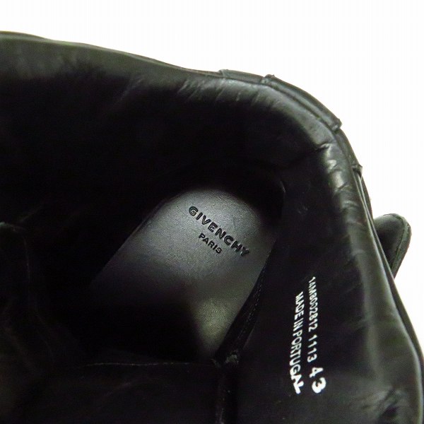 実際に弊社で買取させて頂いたGIVENCHY/ジバンシィ TYSON STAR HIGH タイソンスター ハイカットスニーカー 14M8002812/1113/43の画像 4枚目