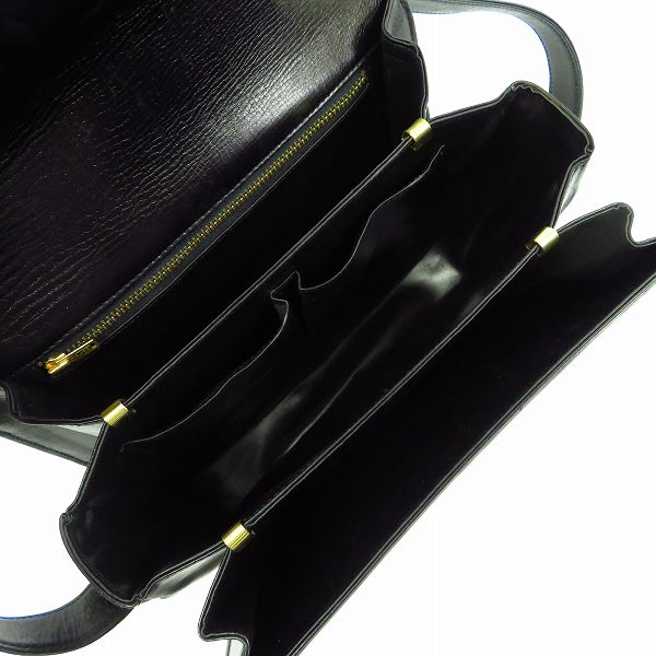 実際に弊社で買取させて頂いたCELINE/セリーヌ レザー ショルダーバッグ 馬車 ゴールド金具 の画像 4枚目