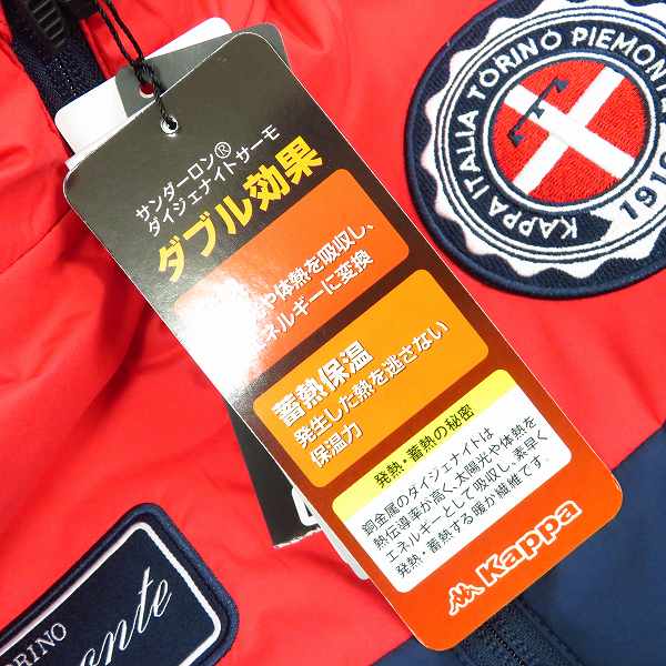 実際に弊社で買取させて頂いた【未使用】Kappa/カッパ ワッペン付き中綿ブルゾン ゴルフウェア レッド×ネイビー KG6520T43/Lの画像 5枚目