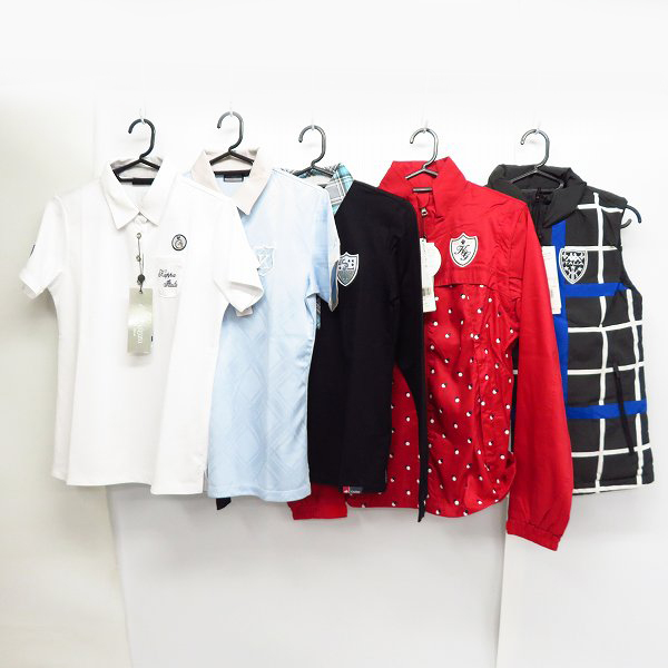 実際に弊社で買取させて頂いた【未使用】Kappa/カッパ  レディース ゴルフウエア チェック柄ダウンベスト/ポロシャツ/2WAY ジャケット等/M 5点セット