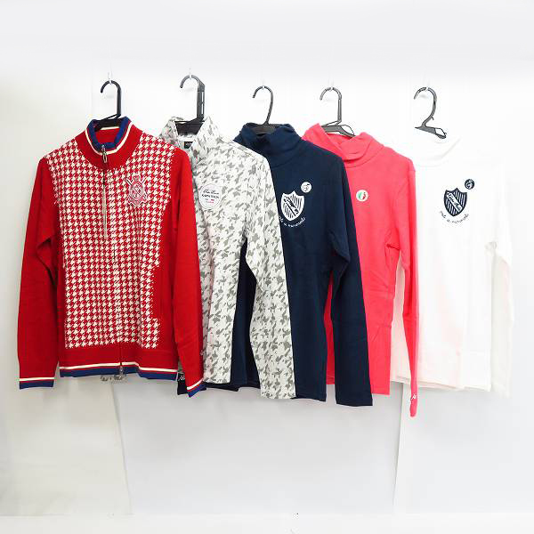 実際に弊社で買取させて頂いた【未使用】Kappa/カッパ  レディース ゴルフウエア 長袖 ハイネックシャツ/ハーフ ジップアップシャツ等/L 5点セット