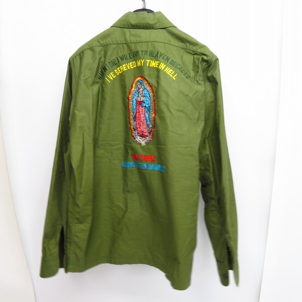 実際に弊社で買取させて頂いたTHE CRIMIE/クライミー 背面マリア刺繍 ミリタリーシャツ/XLの画像 1枚目