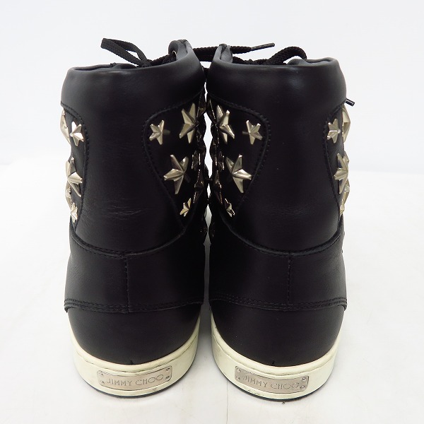 実際に弊社で買取させて頂いたJIMMY CHOO/ジミーチュウ スタースタッズ ハイカット レザー スニーカー/38の画像 1枚目