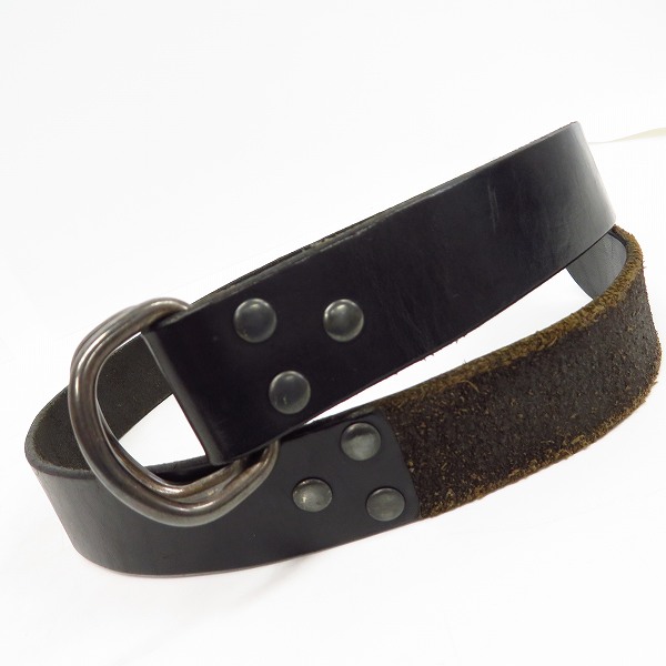 実際に弊社で買取させて頂いたARMANI EXCHANGE/アルマーニエクスチェンジ ダブルリング レザーベルト ブラック/黒