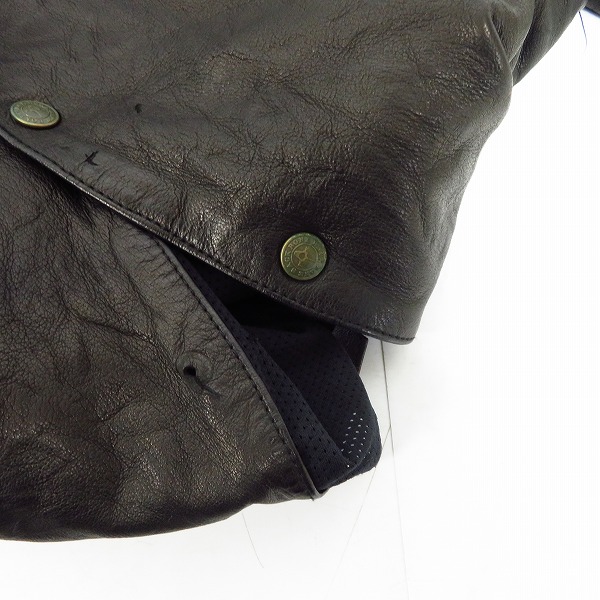 実際に弊社で買取させて頂いたBACK BONE/バックボーン 鹿革/ディアスキン レザーシャツ/長袖 ブラック BB10SS-LS20B/Mの画像 8枚目