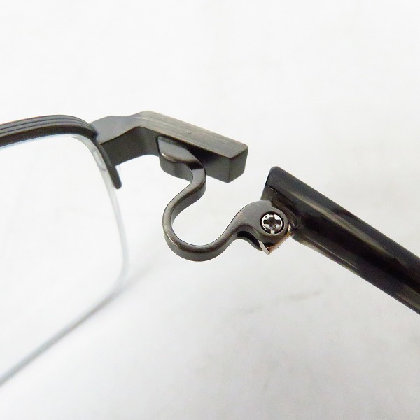 実際に弊社で買取させて頂いた999.9/フォーナインズ スクエア型 ハーフリム メガネフレーム/度入り S-850Tの画像 5枚目