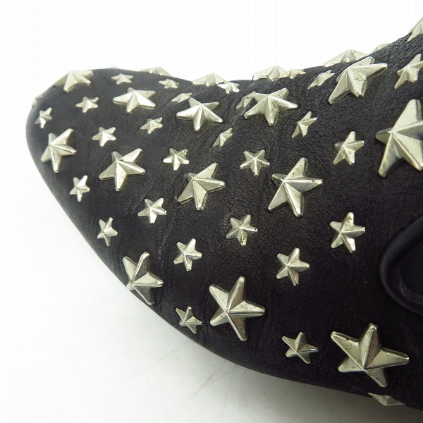 実際に弊社で買取させて頂いたJIMMY CHOO/ジミーチュウ スタースタッズ スリッポン/シューズ ブラック/41.5の画像 6枚目