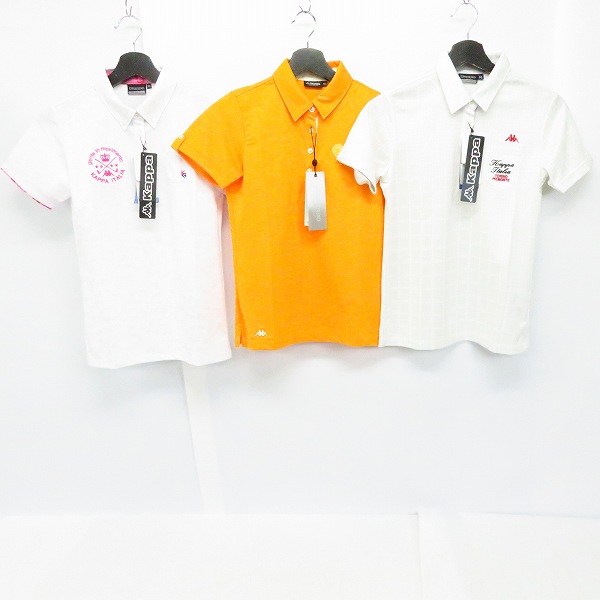 実際に弊社で買取させて頂いた【未使用】Kappa/カッパ  レディース ゴルフウエア ドット柄ハイネック/レオパード柄 ポロシャツ等/M 6点セットの画像 1枚目