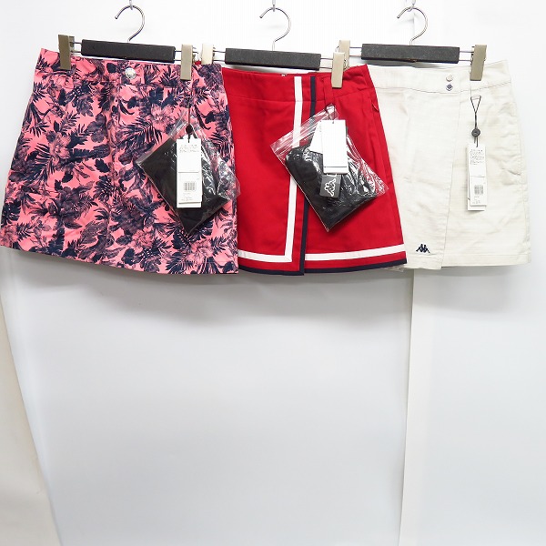 実際に弊社で買取させて頂いた【未使用】Kappa/カッパ  レディース ゴルフウエア ボタニカル柄ミニスカート/ショートパンツ等 7/6点セットの画像 1枚目