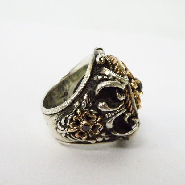 実際に弊社で買取させて頂いたLEATHERS AND TREASURES/レザーズアンドトレジャーズ K18 クロスオーバルリングwブラックダイヤ 17-18号の画像 4枚目