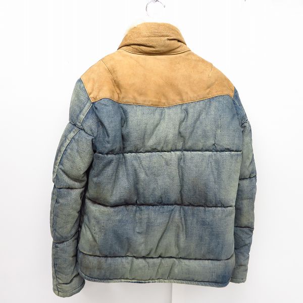実際に弊社で買取させて頂いたBACKLASH/バックラッシュ デニム8オンス ジャパンカーフスエード ベビーメリノ ダウンジャケット 1393-02/Mの画像 1枚目