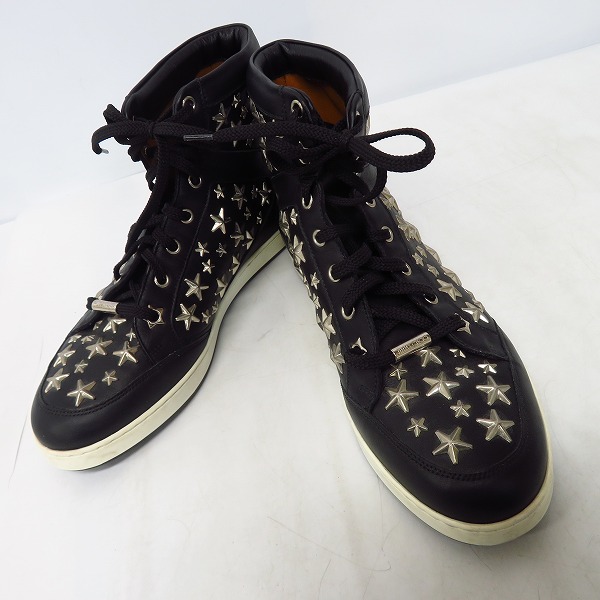 実際に弊社で買取させて頂いたJIMMY CHOO/ジミーチュウ スタースタッズ ハイカット レザー スニーカー/38