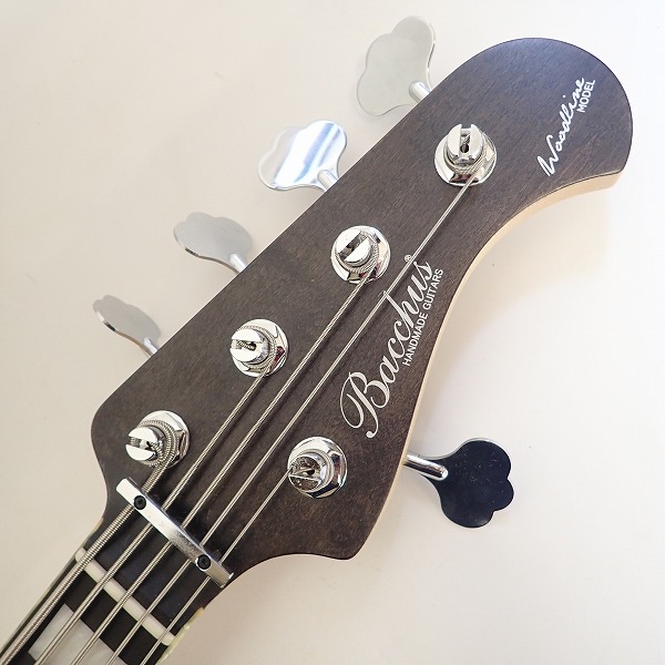 実際に弊社で買取させて頂いた★Bacchus/バッカス WOODLINE DX5/E BLK/OIL 飛鳥ファクトリー 5弦 エレキベース ギグケース付きの画像 1枚目
